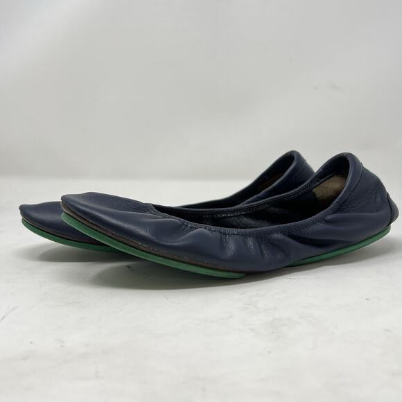 TIEKS By Gavrieli Matte Leather Women's Ballet Flats Shoes Navy Blue Size: 8 - Picture 2 of 9